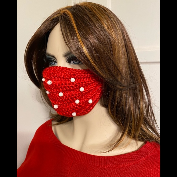 Decorative Hand-knitted Face Mask - Picture 2 of 11